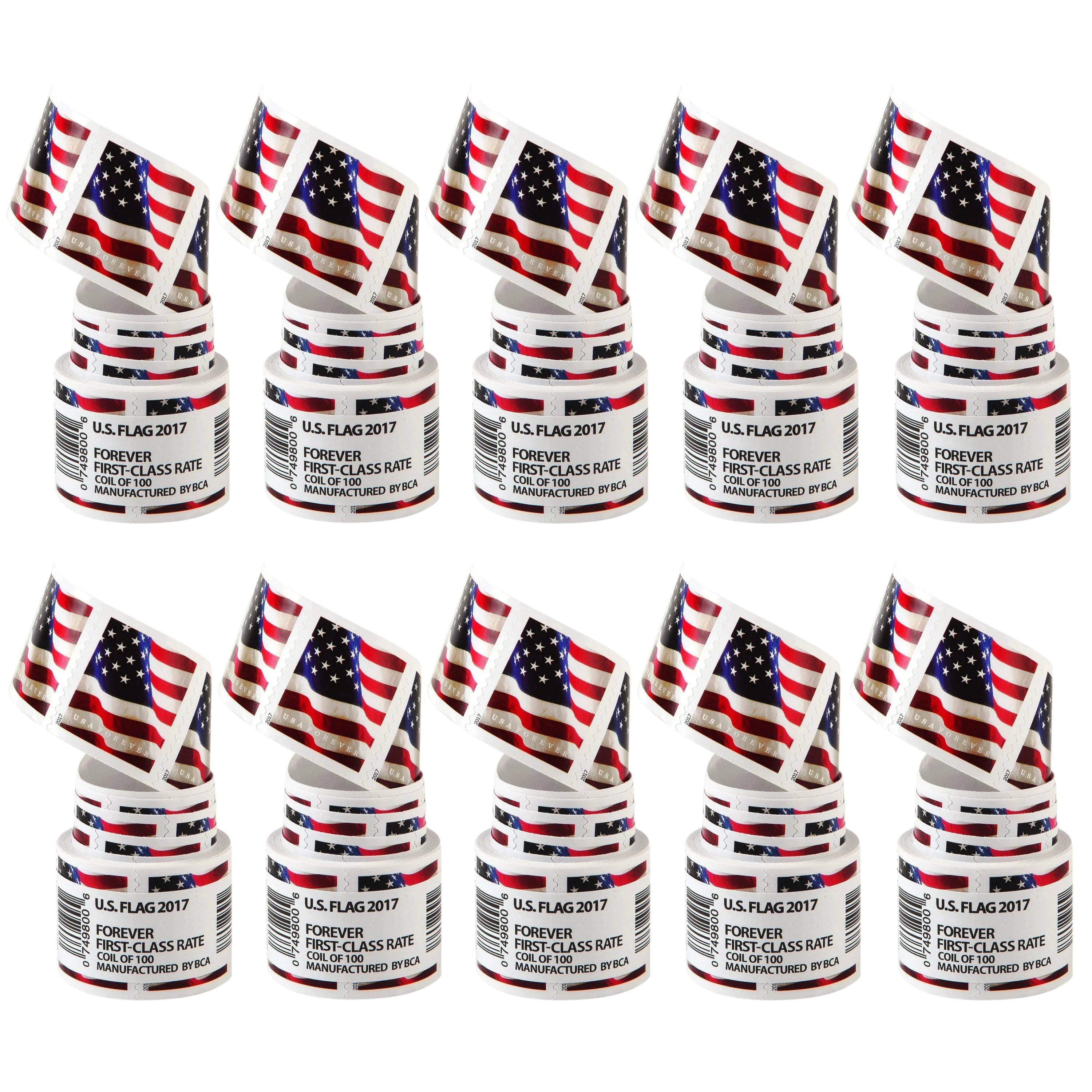 2017 USA Flag Forever Stamps 10 coil