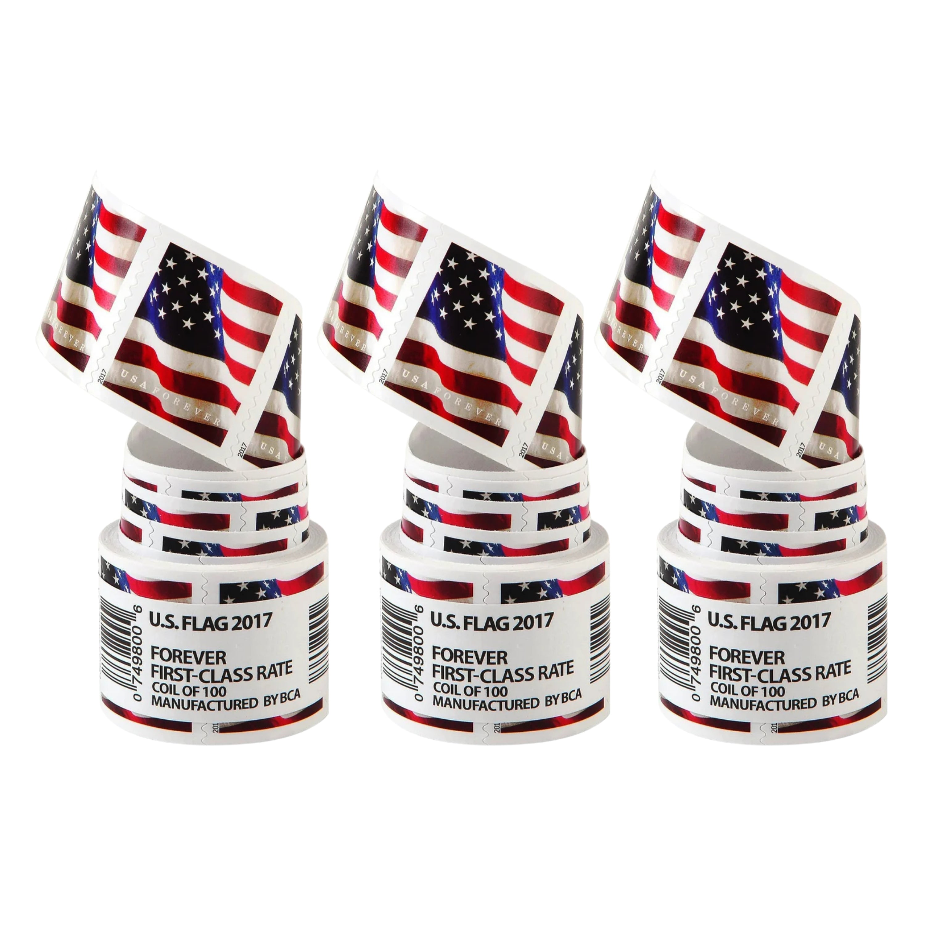 2017 USA Flag Forever Stamps 3 coil