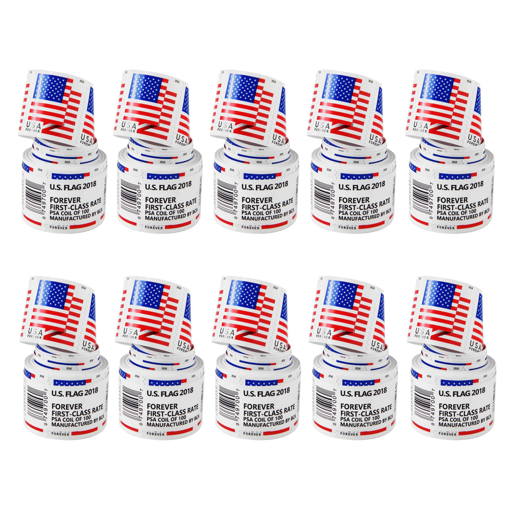 2018 USA Flag Forever Postage Stamps 10 coil