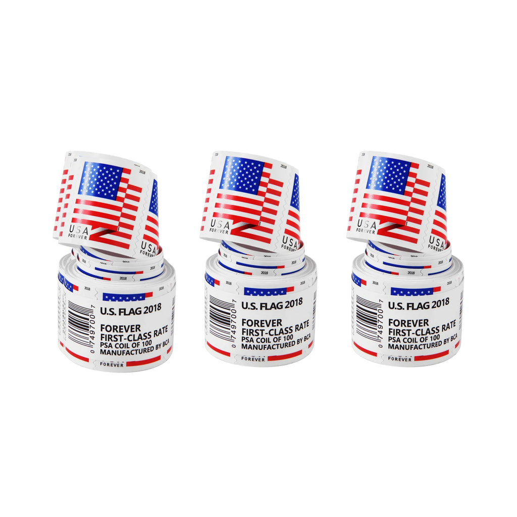 2018 USA Flag Forever Postage Stamps 3 coil