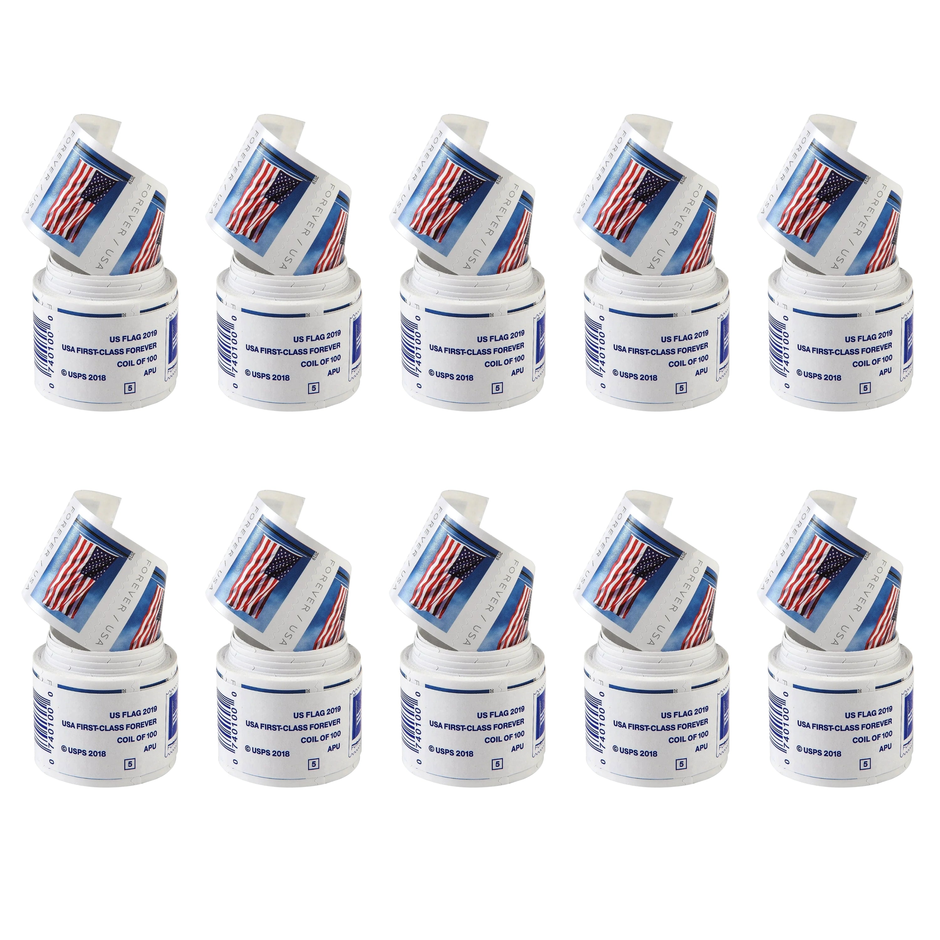 2019 USA Flag Forever Postage Stamps 10 coil