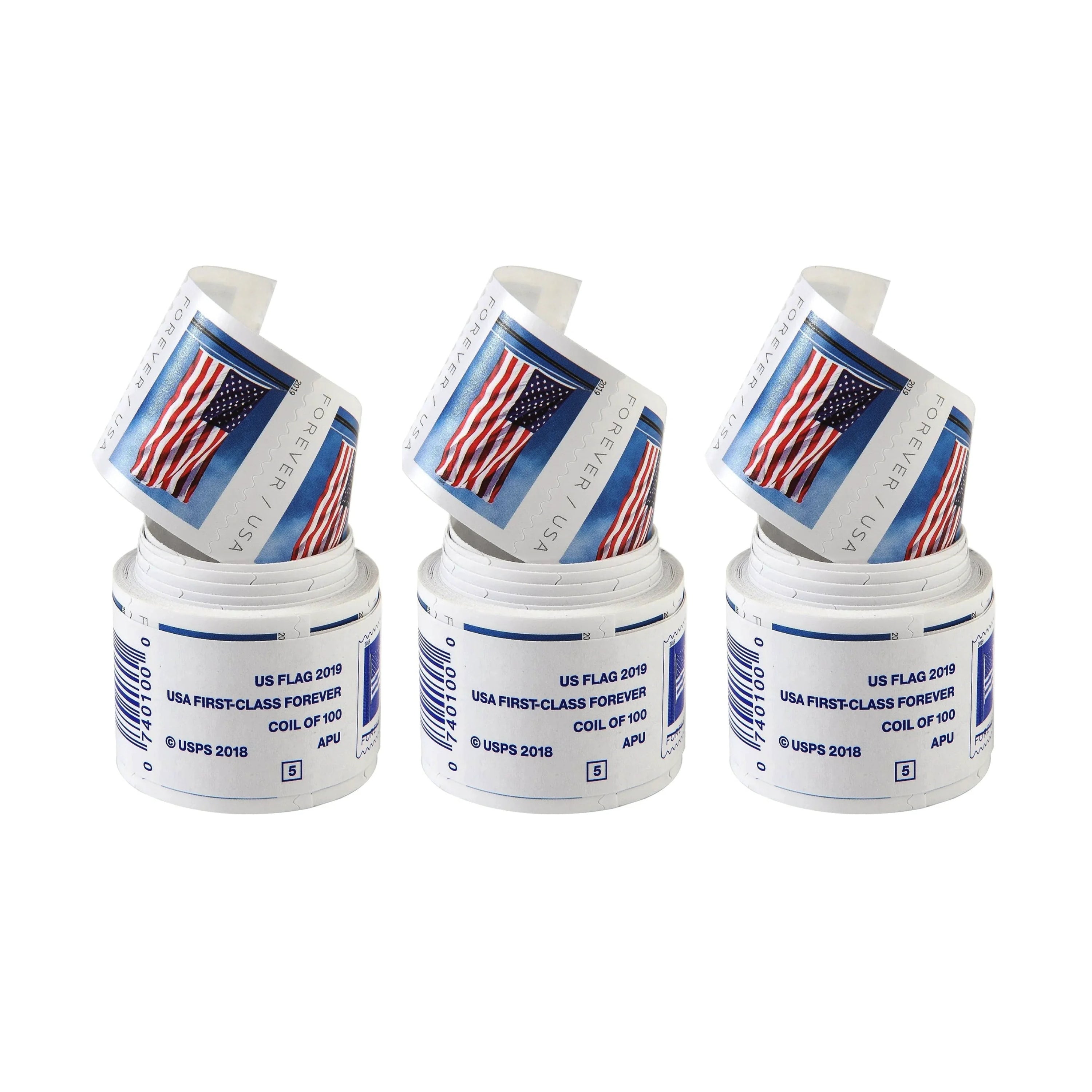 2019 USA Flag Forever Postage Stamps 3 coil