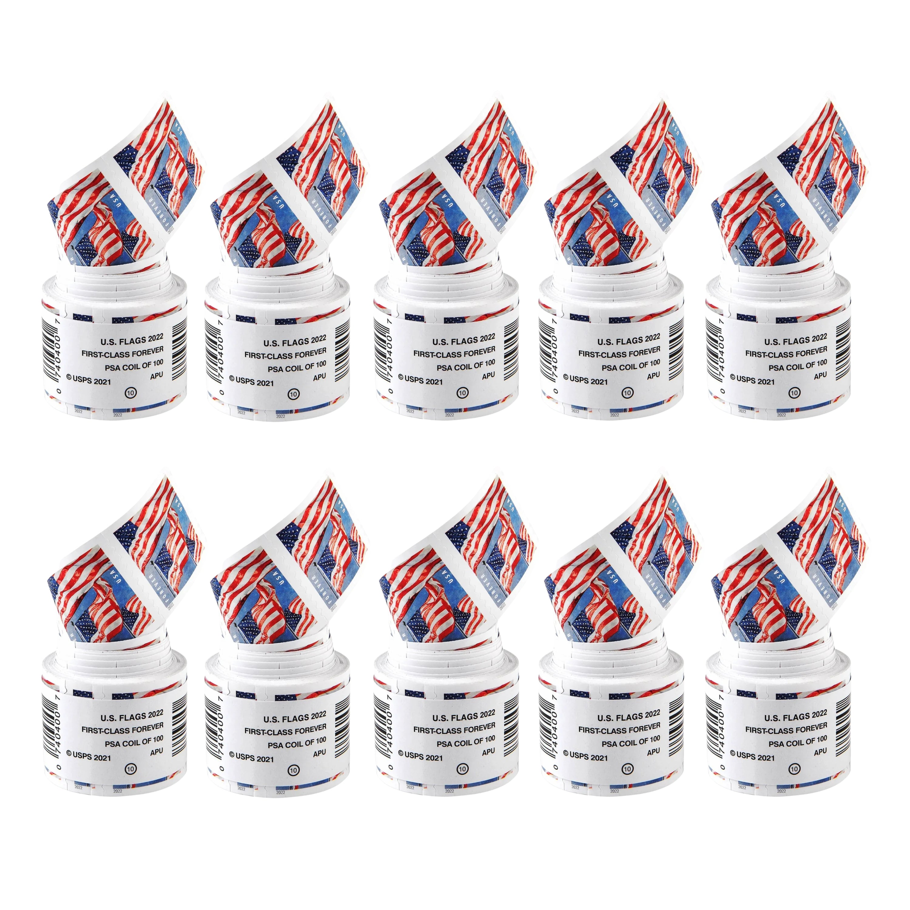 2022 USA Flag Forever Postage Stamps 10 coil