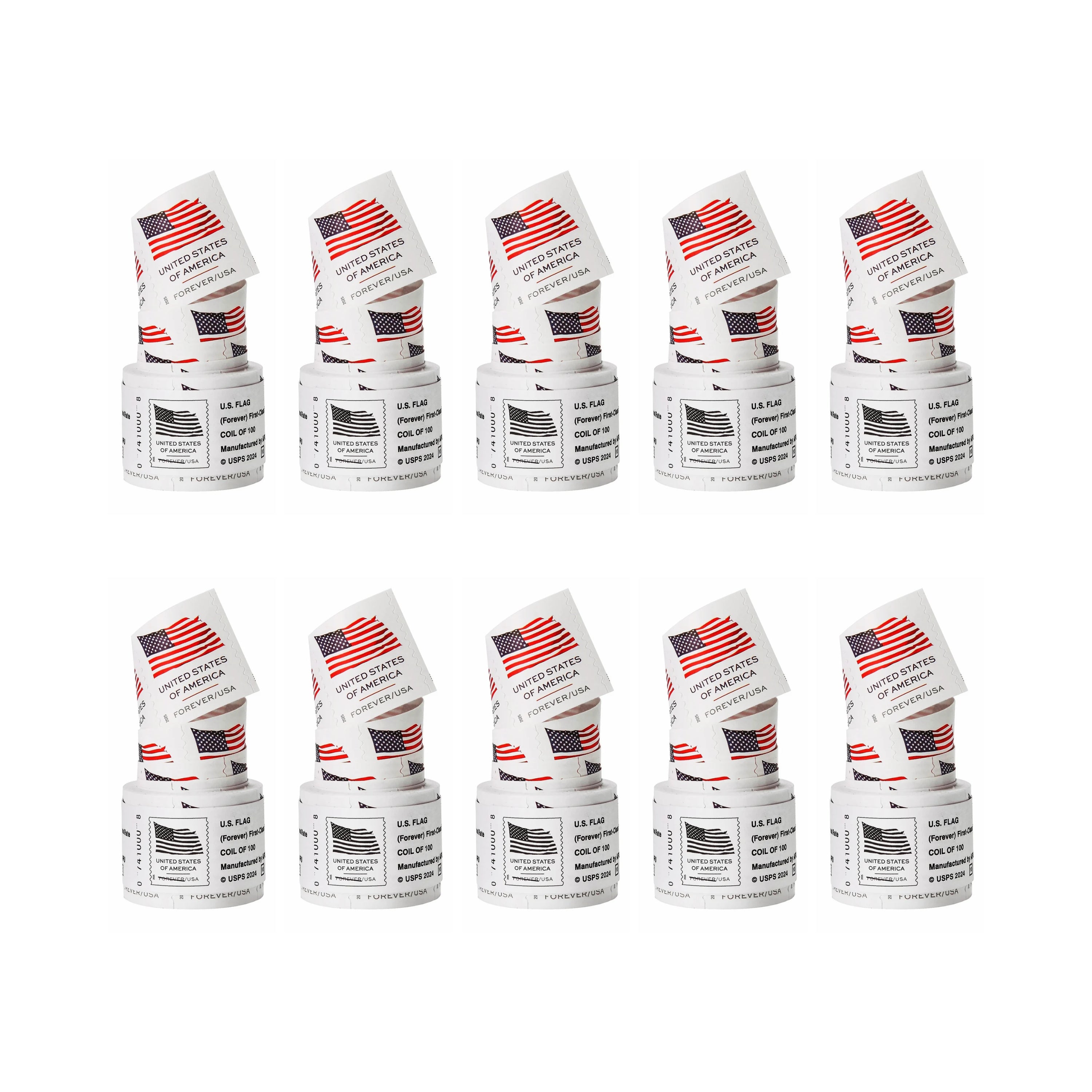 2025 USA Flag Forever Postage Stamps 10 coil
